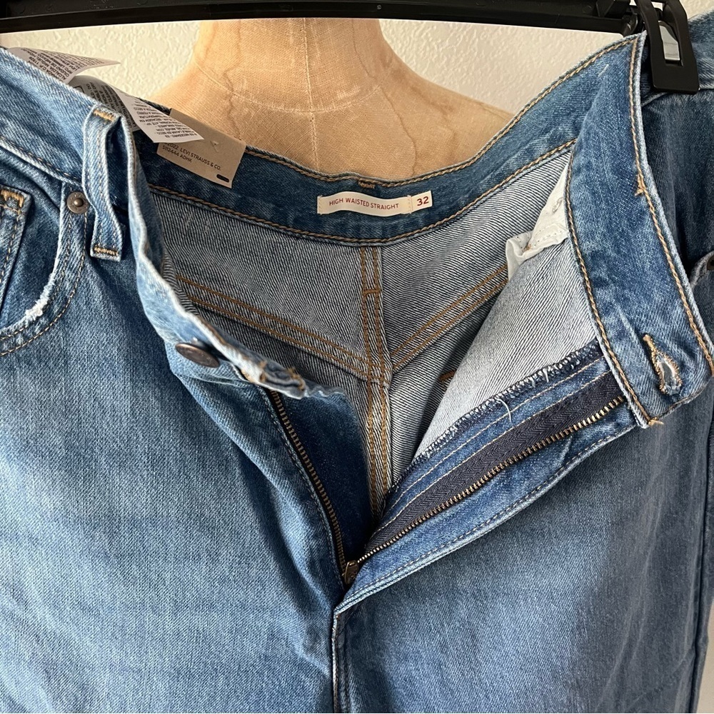 NEW LEVIS sz 32 x 29 HIGH LOOSE STRAIGHT Blue Denim Jeans $69.50 - Picture 7 of 7